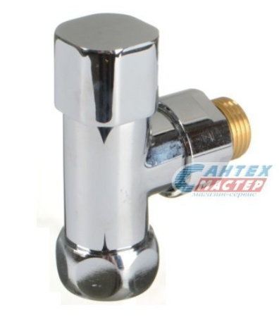 Кран вентиль запорный угловой 1/2х3/4" в/н TeRma  для полотенцесушителя хром шт. квадрат 33681