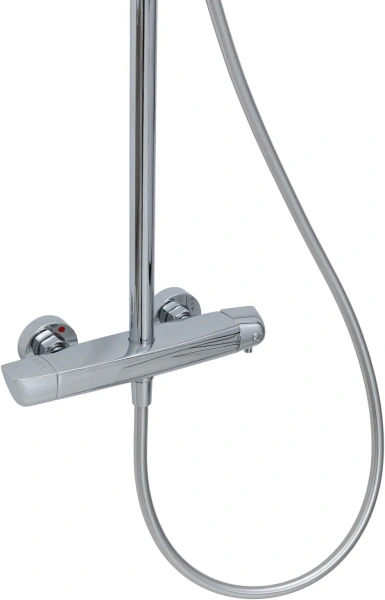 Душевая система Allen Brau Infinity 4.0 высота 900-1220 мм цвет хром, комплект: верхний душ/ручной душ/термостат для душа/штанга для душа/держатель для душа/душевая штанга, наружного монтажа, настенная, латунь/нержавеющая сталь/ПВХ