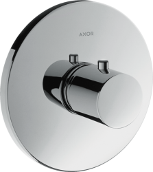 Смеситель для душа Axor Uno HighFlow, термостатический, скрытого монтажа, настенный, без излива/шланга/лейки, круглый, латунный, цвет хром, с термостатом, встроенный/встраиваемый/термостатный
