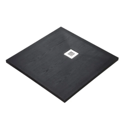Душевой поддон WasserKRAFT Dill, 90х90х3,5 см, квадратный, искусственный камень, низкий, цвет: черный матовый, без бортика, с антискользящим покрытием
