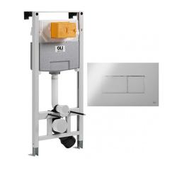 Инсталляция OLI 120 ECO Sanitarblock pneumatic с клавишей KARISMA, пневматическая, система для подвесного унитаза, со скрытым смывным бачком (бак), комплект