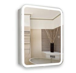Зеркальный шкаф Azario Фиджи-2 Flip 60, 60х80х14 см, с LED/ЛЕД-подсветкой, с подогревом, подвесной, цвет белый, зеркало, 1 распашная дверца, прямоугольный, правый/левый, правосторонний/левосторонний