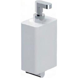 Дозатор для жидкого мыла Webert Living, цвет хром/белый, емкость дозатора белая, для ванной/туалета, встраиваемый в стену, для ванной/туалета