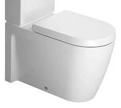 Чаша для унитаза-компакт Duravit Starck 2 WonderGliss 37х63х40 см, напольная, цвет белый, санфарфор, овальная, универсальный выпуск, под компакт бачок, ободковая, без сиденья, антигрязевое покрытие, для туалета/ванной комнаты