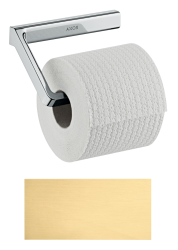 Держатель для туалетной бумаги Axor Universal, без крышки, настенный, металлический, форма прямоугольная, для рулона туалетной бумаги, в ванную/туалет, цвет шлифованное золото, к стене