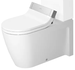 Чаша для унитаза-компакт Duravit Starck 2 37х72,5х40 см, напольная, цвет белый, санфарфор, овальная, универсальный выпуск, под компакт бачок, ободковая, без сиденья, для SensoWash, для туалета/ванной комнаты