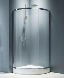 Душевое ограждение Am.Pm Like Solo Slide 90х90 см тонированное стекло, правое/левое, универсальное, тонированное закаленное стекло, профиль матовый серый, угловое
