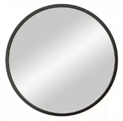 Зеркало Континент "Мун", 25х25 см, без подсветки, круглое, МДФ рама, цвет рамы: черный, для ванны, навесное/подвесное/настенное
