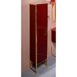 Шкаф-пенал Armadi Art Monaco, 170х35х30 см, напольный/навесной, цвет бордо/золото, с распашной дверцей/одностворчатый, со стеклянными полками из тонированного стекла, шкаф/шкафчик напольный/подвесной, прямоугольный, правый
