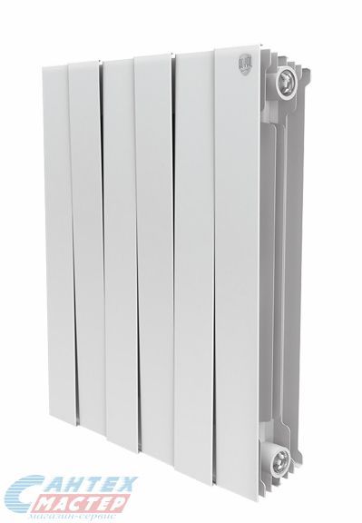 Радиатор отопления Royal Thermo PianoForte BiancoTraffico 500 (6 секций) биметаллический, боковое подключение, для квартиры, дома, водяные, мощность 1134 Вт, настенный, батарея, белый (Роял Термо)