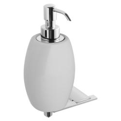 Дозатор для жидкого мыла Webert Aria, цвет хром/белый, емкость дозатора белая, для ванной/туалета, встраиваемый в стену, для ванной/туалета