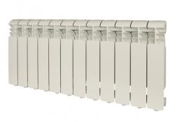 Радиатор GLOBAL ISEO 350/12 алюминиевый, боковое подключение, для отопления квартиры, дома, водяные, мощность 1620 Вт, настенный, цвет белый