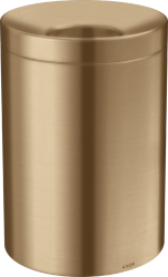 Ведро/корзина для мусора Axor Universal Circular Accessories с крышкой, 5 л, напольное, металлическое/пластиковое, форма круглая, для туалета/ванной/кухни, цвет шлифованная бронза, со съемной вставкой