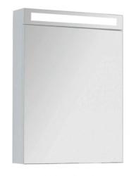Зеркальный шкаф Dreja Max, 60х80 см, подвесной, цвет белый, зеркало с подсветкой LED/ЛЭД, выключатель, с 1 распашной дверцой/одностворчатый, полки