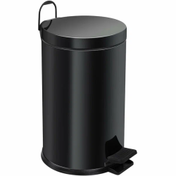 Ведро-контейнер BERGES для мусора с педалью 12 л, напольный, черное