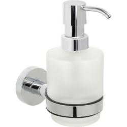 Дозатор жидкого мыла Fixsen Comfort Chrome, настенный, сталь/стекло, форма округлая, для мыла в ванную/туалет/душевую кабину, цвет хром