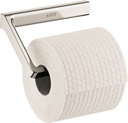 Держатель для туалетной бумаги Axor Universal, без крышки, настенный, металлический, форма прямоугольная, для рулона туалетной бумаги, в ванную/туалет, цвет полированный никель, к стене