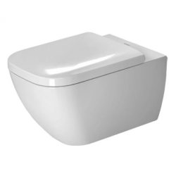 Унитаз Duravit Happy D.2 WonderGliss 35,5х54 см, подвесной, цвет белый, санфарфор, прямоугольный, горизонтальный (прямой) выпуск, под скрытый бачок/инсталляцию, ободковый, без сиденья, антигрязевое покрытие, для туалета/ванной комнаты
