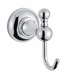 Крючок одинарный Cezares APHRODITE, настенный, металл, форма округлая, для полотенец в ванную/туалет/душевую кабину, цвет: хром