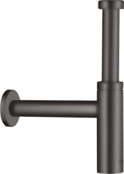 Сифон Axor Flowstar S дизайнерский, для раковины, бутылочный, G 1 ¼, гидрозатвор/мокрый затвор, горизонтальный/боковой выпуск (в стену), латунь, цвет шлифованный черный хром, для раковины/умывальника