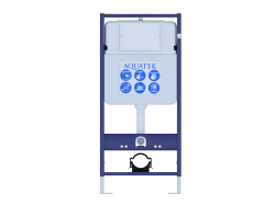 Инсталляция Aquatek Standart 50, без кнопки (клавиши смыва, двойного слива), система для подвесного унитаза, со скрытым смывным бачком (бак), комплект, размеры рамы (каркас) 500х100х1130 мм
