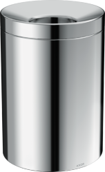 Ведро/корзина для мусора Axor Universal Circular Accessories с крышкой, 5 л, напольное, металлическое/пластиковое, форма круглая, для туалета/ванной/кухни, цвет хром, со съемной вставкой