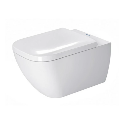 Унитаз Duravit Happy D.2 HygieneGlaze 35,5х54 см, подвесной, цвет белый, санфарфор, прямоугольный, горизонтальный (прямой) выпуск, под скрытый бачок/инсталляцию, ободковый, без сиденья, антибактериальное покрытие, для туалета/ванной комнаты