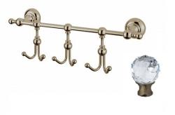Крючок тройной Cezares APHRODITE, настенный, металл, форма округлая, для полотенец в ванную/туалет/душевую кабину, цвет: бронза