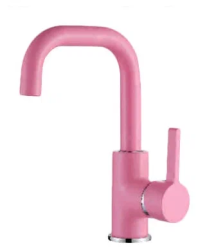 Смеситель для раковины/умывальника LEDEME однорычажный, поворотный, длина излива 139 мм, латунь, цвет розовый