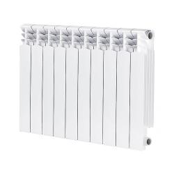 Радиатор отопления Azario BM500/100 (10 секций) биметаллический, цвет: белый, секционный, боковое подключение, для квартиры, водяной, мощность 1480 Вт, настенный