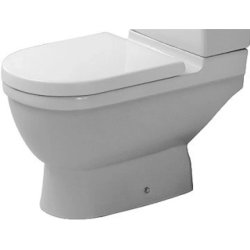 Чаша для унитаза-компакт Duravit Starck 3 39,5х36х65,5 см, напольный, цвет белый, санфарфор, овальный, вертикальный (в пол) выпуск, под компакт бачок, ободковый, без сиденья, для туалета/ванной комнаты