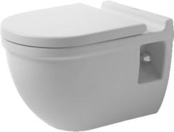 Унитаз Starck 3 comfort WonderGliss 36х54,5 см, подвесной, цвет белый, санфарфор, овальный, горизонтальный (прямой) выпуск, под скрытый бачок, ободковый, без сиденья, антигрязевое покрытие, для туалета/ванной комнаты
