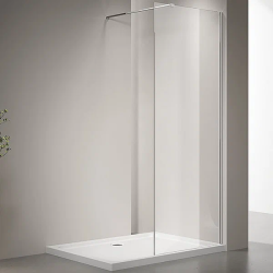 Душевая перегородка Veconi Korato KR-72, 90х200 см, прозрачное стекло/профиль хром, правая/левая, плоская (панель), из прозрачного стекла, (ограждение без поддона)
