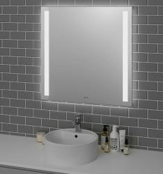 Зеркало GROSSMAN NORMA с LED подсветкой 100х80 см цвет: белый, прямоугольное, с LED/ЛЕД подсветкой, механический выключатель,  для ванны, без антизапотевания