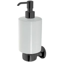 Дозатор для жидкого мыла Webert Opera, цвет черный/белый, емкость дозатора белая, для ванной/туалета, встраиваемый в стену, для ванной/туалета