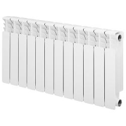 Радиатор отопления Azario BM350/100 (12 секций) биметаллический, цвет: белый, секционный, боковое подключение, для квартиры, водяной, мощность 1140 Вт, настенный