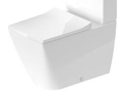 Чаша для унитаза-компакт Duravit Viu 35х65х40 см, напольный, цвет белый, санфарфор, прямоугольная, универсальный выпуск, под компакт бачок, безободковый, без сиденья, для туалета/ванной комнаты