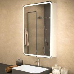 Зеркальный шкаф Azario Adriana 60 L, 60х80х16 см, с LED/ЛЕД-подсветкой, подвесной, цвет белый, зеркало, 1 распашная дверца, прямоугольный, левый, левосторонний