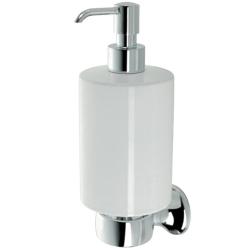 Дозатор для жидкого мыла Webert Opera, цвет хром/белый, емкость дозатора белая, для ванной/туалета, встраиваемый в стену, для ванной/туалета