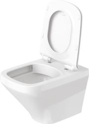 Унитаз Duravit DuraStyle HygieneGlaze 37х54 см, подвесной, цвет белый, санфарфор, прямоугольный, горизонтальный (в стену) выпуск, под скрытый бачок/инсталляцию, безободковый, без сиденья, антибактериальное покрытие, для туалета/ванной комнаты