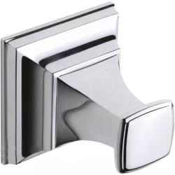 Крючок одинарный Art&Max Zoe, настенный, форма прямоугольная, латунь, для полотенец в ванную/туалет/душевую кабину, цвет хром, на стену