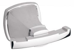 Крючок двойной Art&Max Vita, настенный, форма прямоугольная, латунь, для полотенец в ванную/туалет/душевую кабину, цвет хром, на стену