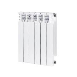 Радиатор отопления Azario BM500/100 (6 секций) биметаллический, цвет: белый, секционный, боковое подключение, для квартиры, водяной, мощность 888 Вт, настенный