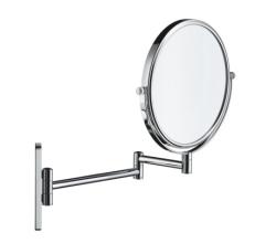 Зеркало Duravit D-Code косметическое, 20 см без подсветки, круглое, цвет: хром, с увеличением, для ванной, настенное, поворотное/наклоняемое