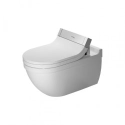 Унитаз Starck 3  36х62 см, подвесной, цвет белый, санфарфор, овальный, горизонтальный (прямой) выпуск, под скрытый бачок, ободковый, для сиденья с душем SensoWash, для туалета/ванной комнаты