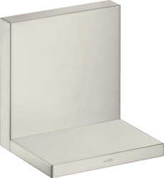 Полка Axor ShowerSolutions, короткая, размер 12х12 см, настенная, цвет под сталь, латунная, прямоугольная, подвесная, для душа/ванной