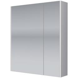 Зеркальный шкаф Dreja Prime, 60х70 см, подвесной, цвет белый, зеркало, с 2 распашными дверцами/двустворчатый, полки, механизм плавного закрывания, прямоугольный