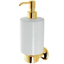Дозатор для жидкого мыла Webert Opera, цвет золото/белый, емкость дозатора белая, для ванной/туалета, встраиваемый в стену, для ванной/туалета
