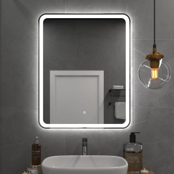 Зеркало Onika Магна 50, 50х70 см, с LED/ЛЕД-подсветкой, прямоугольное, выключатель сенсорный, для ванны, навесное/подвесное/настенное