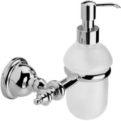 Дозатор для жидкого мыла Webert Ottocento, цвет хром/белый, емкость дозатора белая, для ванной/туалета, встраиваемый в стену, для ванной/туалета